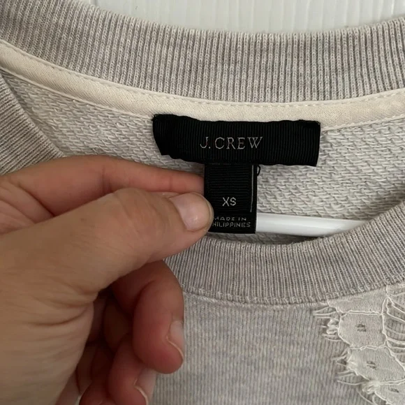 J. Crew Lace Sweatshirt Oatmeal Color. Cotton. - Picture 4 of 9